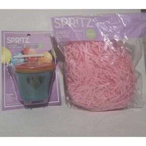 Spritz -color Pink Crinkle Easter Grass 	4.5 Oz. Pkg & egg coloring kit